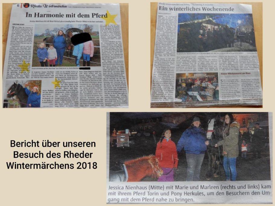 Bericht über Besuch des Rheder Wintermärchens 2018